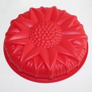X-Haibei 9" Sunflower Birthday Jello Cake Pan Bread Pizza Baking Gelatin Salads Silicone Shallow Mold