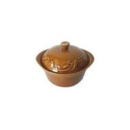 Savinio Designs Stoneware Small Covered Casserole Dish, Amber