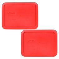 Pyrex 7210-PC Rectangle Red 3 Cup Storage Lid for Glass Dish (2, Red)