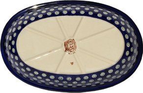 Polish Pottery Oval Serving Dish From Zaklady Ceramiczne Boleslawiec #278-166a Floral Peacock Classic Pattern,... N4
