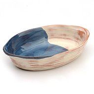 Italian Dinnerware - Blue Oval Casserole - Handmade in Italy from our Colori E Sapori Collection