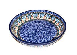 Polish Pottery Hand Made and Painted 10" Pie Baking Dish (S107A)