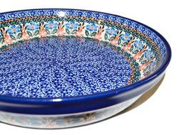 Polish Pottery Hand Made and Painted 10" Pie Baking Dish (S107A) N4