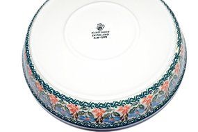 Polish Pottery Hand Made and Painted 10" Pie Baking Dish (S107A) N5