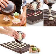Gabkey 48 Holes Silicone Macaron Kit Baking Mold Set of Pastry Baking Mat and Decorating Piping Pot with 4pcs...