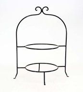 WROUGHT IRON TWO TIER PLATE RACK, 8 INCH RINGS-16.5 INCHES HIGH