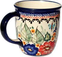 Polish Pottery Mug 12 Oz. From Zaklady Ceramiczne Boleslawiec #1105-149 Art Signature Unikat Pattern, Capacity...