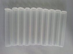 10 CLEAR KING SIZE SNAP TOP DOOB J BLUNT TUBE, MEDICINE STORAGE PILL CONTAINERS