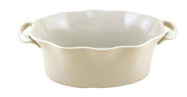 BIA Cordon Bleu Wavy 1-1/2-Quart Deep Oval Baker, White