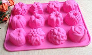 HSE 1PCS Flower Fondant Cake pan Candy Soap Silicone Mold Baking Pan Cake Decoration