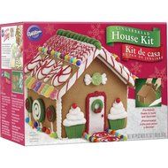 Christmas Bundle - Unassembled Christmas Gingerbread House Kit with Candies, Fondant, Icing, Decorating Bag and...