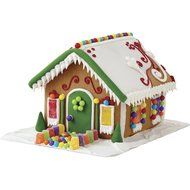 Christmas Bundle - Unassembled Christmas Gingerbread House Kit with Candies, Fondant, Icing, Decorating Bag and... N6