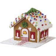Christmas Bundle - Unassembled Christmas Gingerbread House Kit with Candies, Fondant, Icing, Decorating Bag and... N7