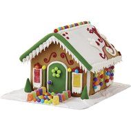 Christmas Bundle - Unassembled Christmas Gingerbread House Kit with Candies, Fondant, Icing, Decorating Bag and... N8