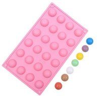 ALVA 24 even semicircular pink cake mold Silicone Chocolate Moulds 5pcs#CM45