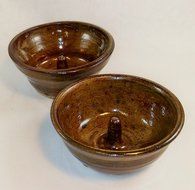 Aunt Chris' Pottery - Hand Made Clay - Individual Apple Baking and Serving Dish - With Molden-In - Fast Baking... N10