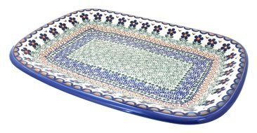 Polish Pottery Aztec Flower Large Rectangular Serving Platter