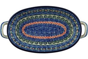 Polish Pottery Oval Baker with Handles 9-inch N2