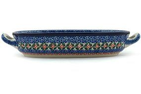 Polish Pottery Oval Baker with Handles 9-inch N3