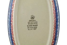 Polish Pottery Oval Baker with Handles 9-inch N5