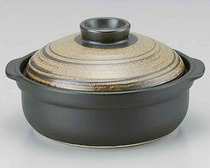 Kuchiha for 2-3 persons 8.6inch Donabe Japanese Hot pot Black Ceramic Made in Japan
