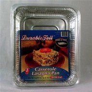 Durable Foil Disposable Casserole Lasagna Pan with Lid 1 Count - Case of 12