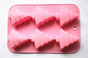 Longzang 6-Cavity Christmas Tree Silicone Cake/Soap Mold N2