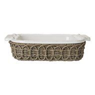 Juliska Waveney Wicker Grey Wash Square Baker Caddy - Baking Dish is sold separately