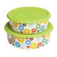 DCI Cook and Serve Round Dishes, Floral, Set of 2