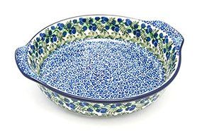 Polish Pottery Baker - Round with Grips - Large - Huckleberry