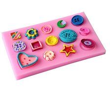 1pcs, Beautiful Button Series Shape Silicone Mold, for Fondant Cake Mold, Bakware Tools, Soap ,Sugar Tool