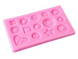 1pcs, Beautiful Button Series Shape Silicone Mold, for Fondant Cake Mold, Bakware Tools, Soap ,Sugar Tool N2