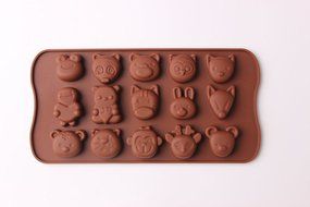 Shevalues Chocolate Molds Silicon 15 Animals Pattern for Homemade DIY N4