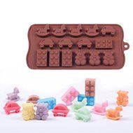 Shevalues Chocolate Molds Silicon 15 Animals Pattern for Homemade DIY N23