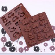 Shevalues Chocolate Molds Silicon 15 Animals Pattern for Homemade DIY N27