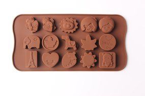 Shevalues Chocolate Molds Silicon 15 Animals Pattern for Homemade DIY N45