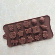 Shevalues Chocolate Molds Silicon 15 Animals Pattern for Homemade DIY N47
