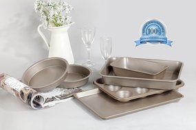 Luvide Nonstick Steel Bakeware Set 6-Pieces Grey Color,Thick,Strong and Long Lasting! N8