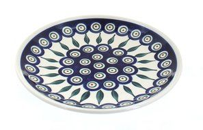 Polish Pottery Peacock Dessert Plate