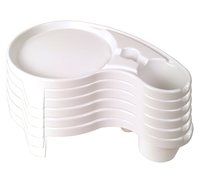 The Original Party Pal Cup, Plate &amp; Utensil All-in-One Tray and Holder (6 Pack), White N2