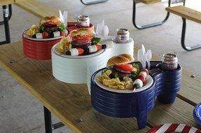 The Original Party Pal Cup, Plate &amp; Utensil All-in-One Tray and Holder (6 Pack), White N4