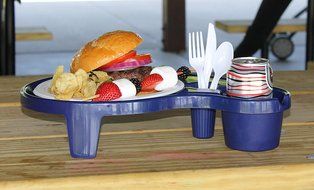 The Original Party Pal Cup, Plate &amp; Utensil All-in-One Tray and Holder (6 Pack), White N13