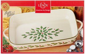 Lenox Holiday Rectangular Baker,Ivory N2