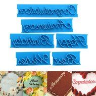 Slaxry 6Pcs Cake DIY Tool Letter Fondant Cake Mold Decorating Icing Cutter Mould Sugar Craft N2