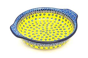 Polish Pottery Baker - Round with Grips - Medium - Sunburst