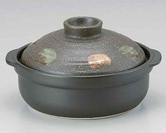 Ishime Two Colors for 4-5 persons 11.7inch Donabe Japanese Hot pot Black Ceramic Made in Japan