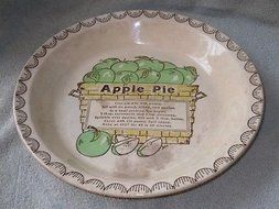 Ceramic Apple Pie Baking Dish with Recipe by Dee