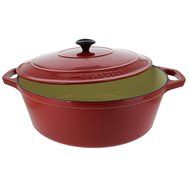 Chasseur 7.25-quart Red French Enameled Cast Iron Oval Dutch Oven N2