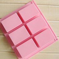 QINF 5 Pcs 6 Cavities 3D Handmade Rectangle Soap Chocolate Cake Molds,Silicone 8&iexcl;&Aacute;5.5&iexcl;&Aacute;2.5 CM(3.1&iexcl;&Aacute;2.2&iexcl;&Aacute;1.0 INCH)