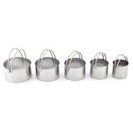 uxcell Stainless Steel Round Shape Soldering Type Pull Handle DIY Biscuit Cookie Muffin Mold Baking Tool 5 in...